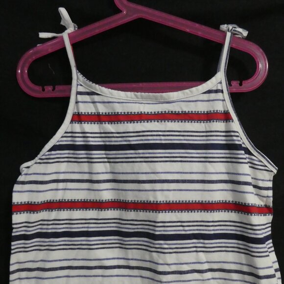 OSHKOSH B'GOSH | size 12 | Striped Tank Top with Floral Lace and Tied Straps - Picture 9 of 12